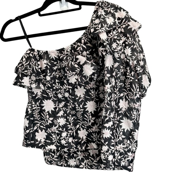 ULLA JOHNSON Goldie One Shoulder Floral Top - Picture 7 of 9